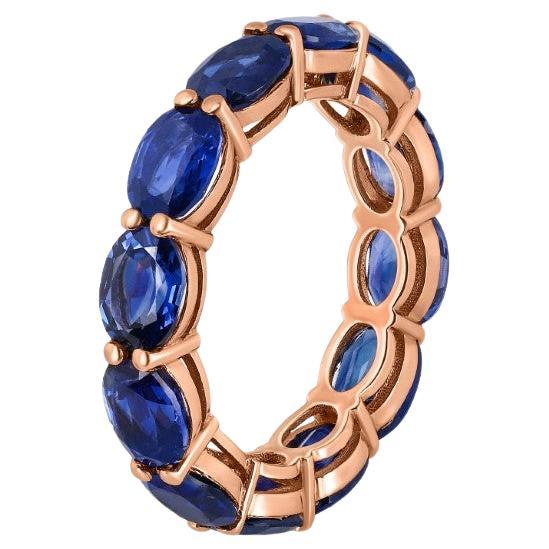 Ocean Blue Sapphire Eternity Ring For Sale