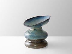 Ocean Blue Wave Ceramic Chair by Forma Rosa Studio