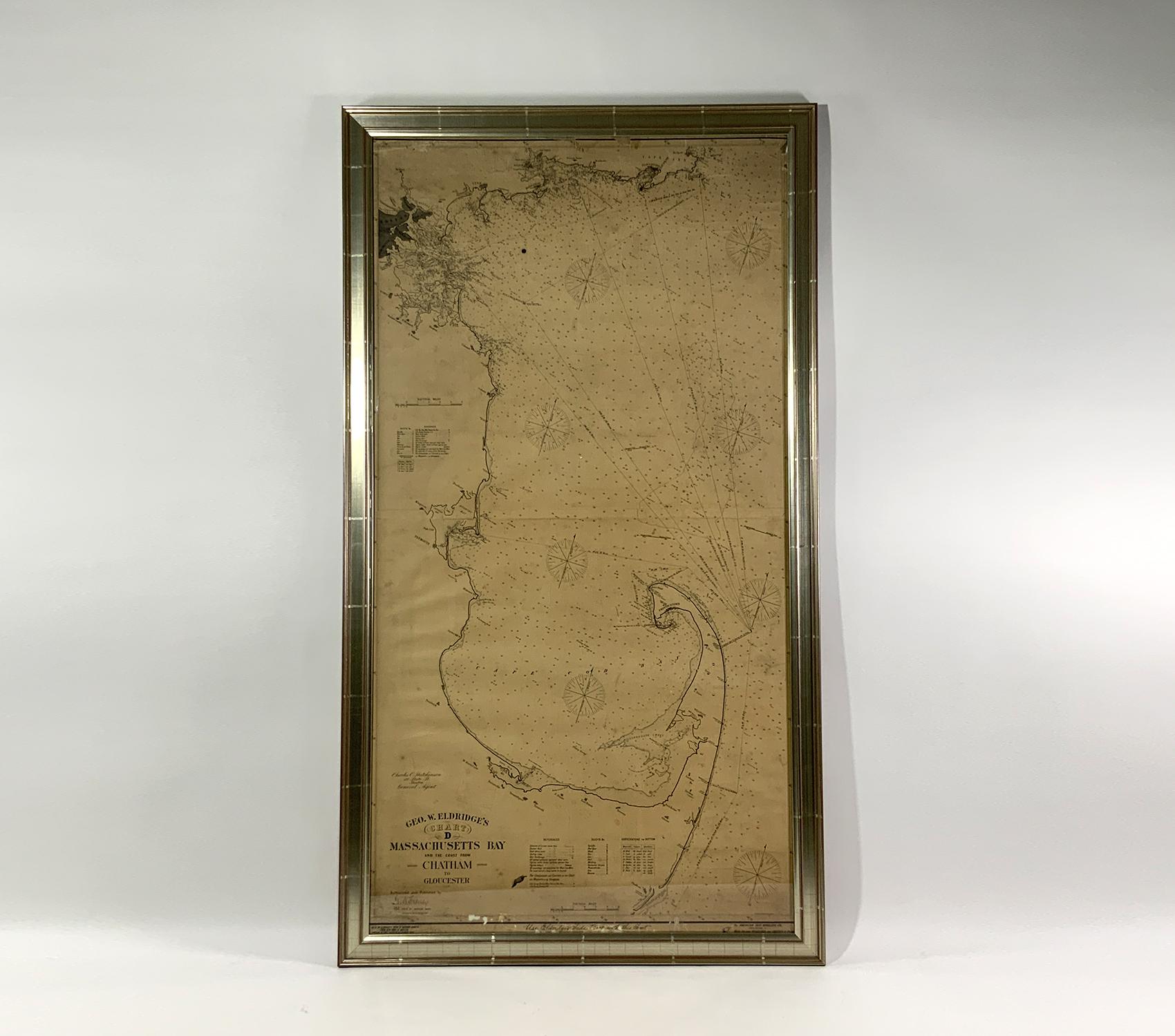 Cape Cod Bay chart from 1904 by George W. Eldridge. This chart 