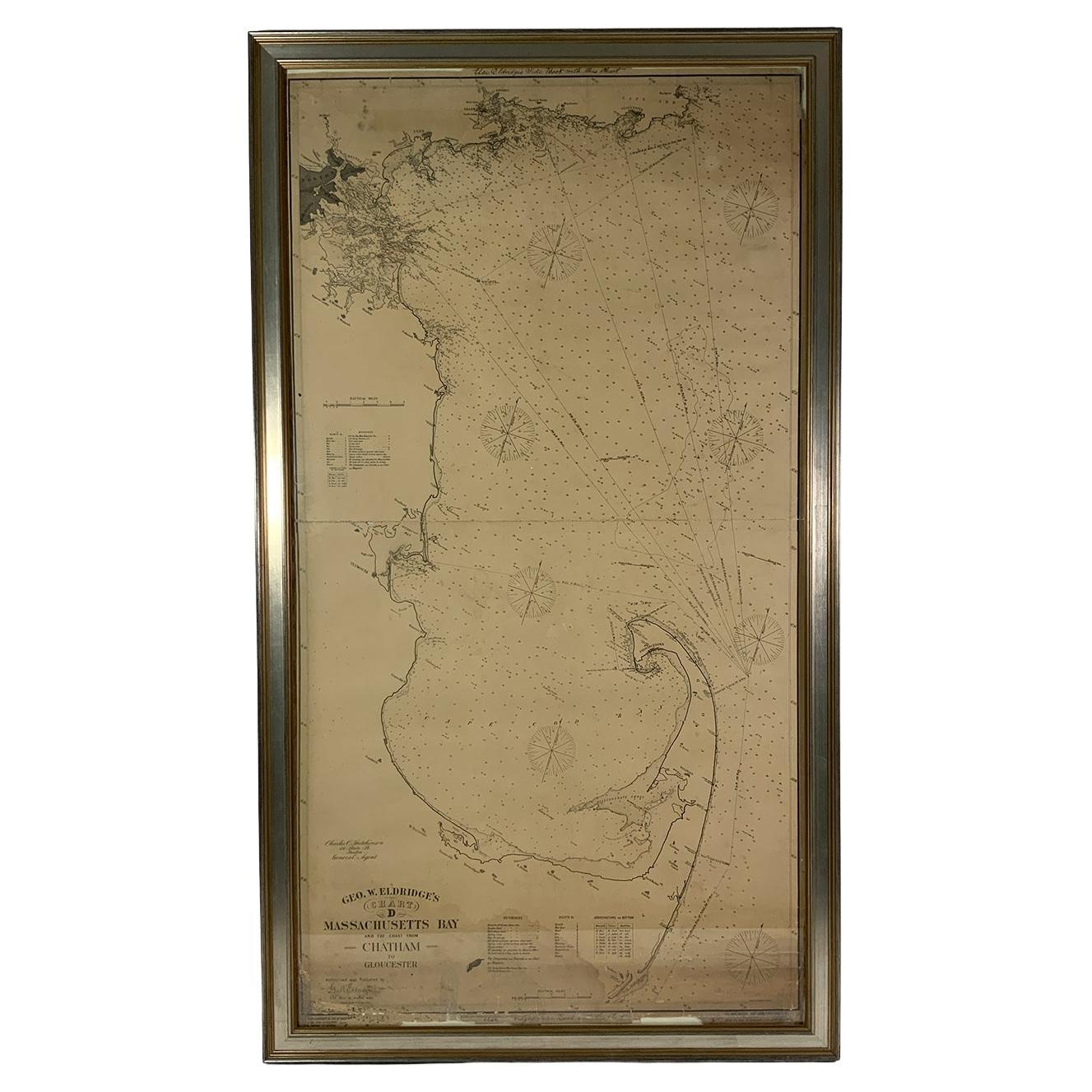 Ocean Chart Of Massachusetts Bay For Sale