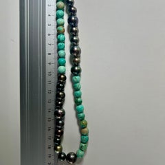Ocean Depths Necklace – Peru Turquoise & Tahitian Pearls