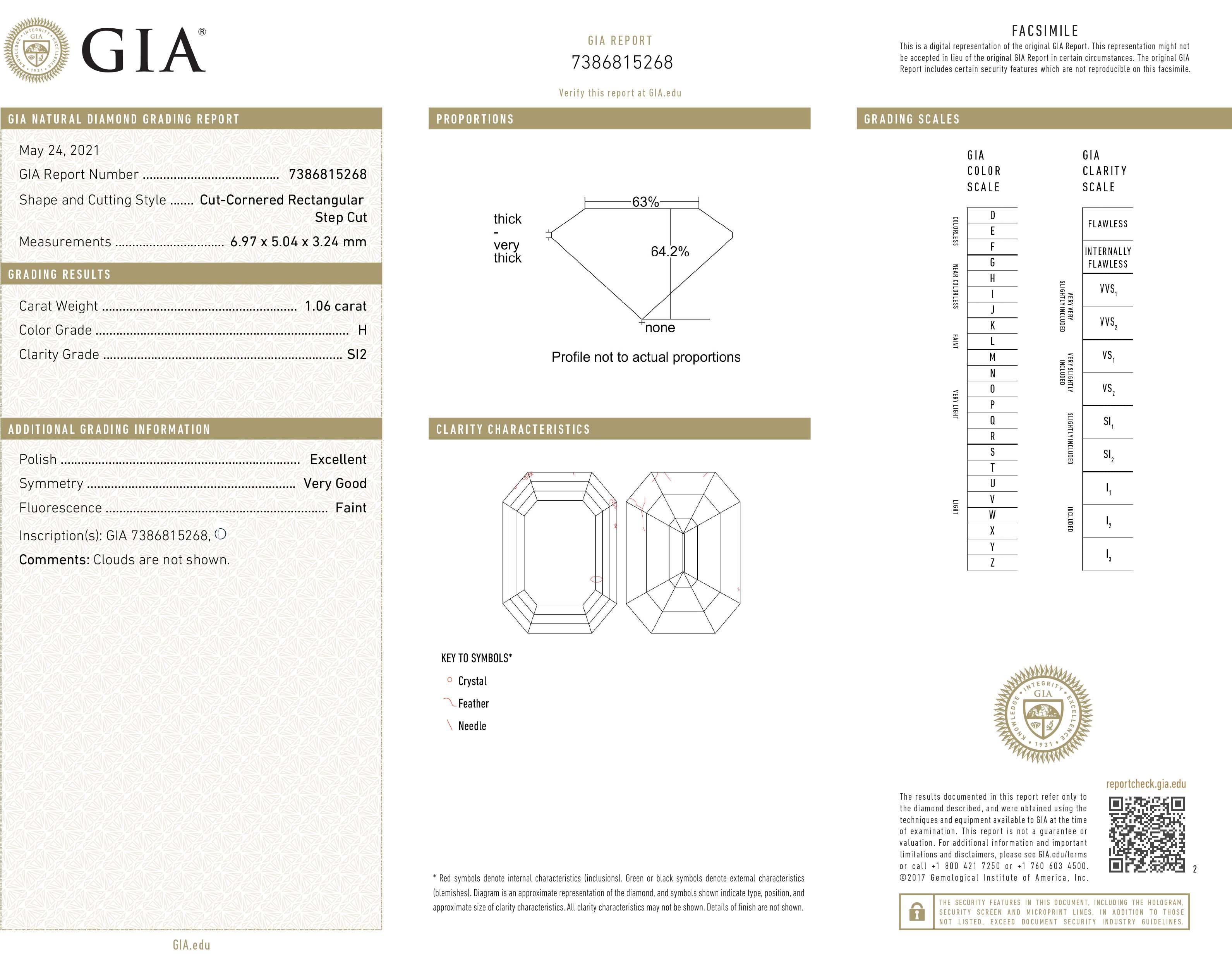 Ocean Diamonds, 3 Diamonds, Total Ct. 2.076, GIA/EGL Certified 9