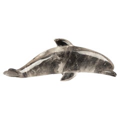 Ocean Elegance: Hand-Carved Rock Crystal Dolphin