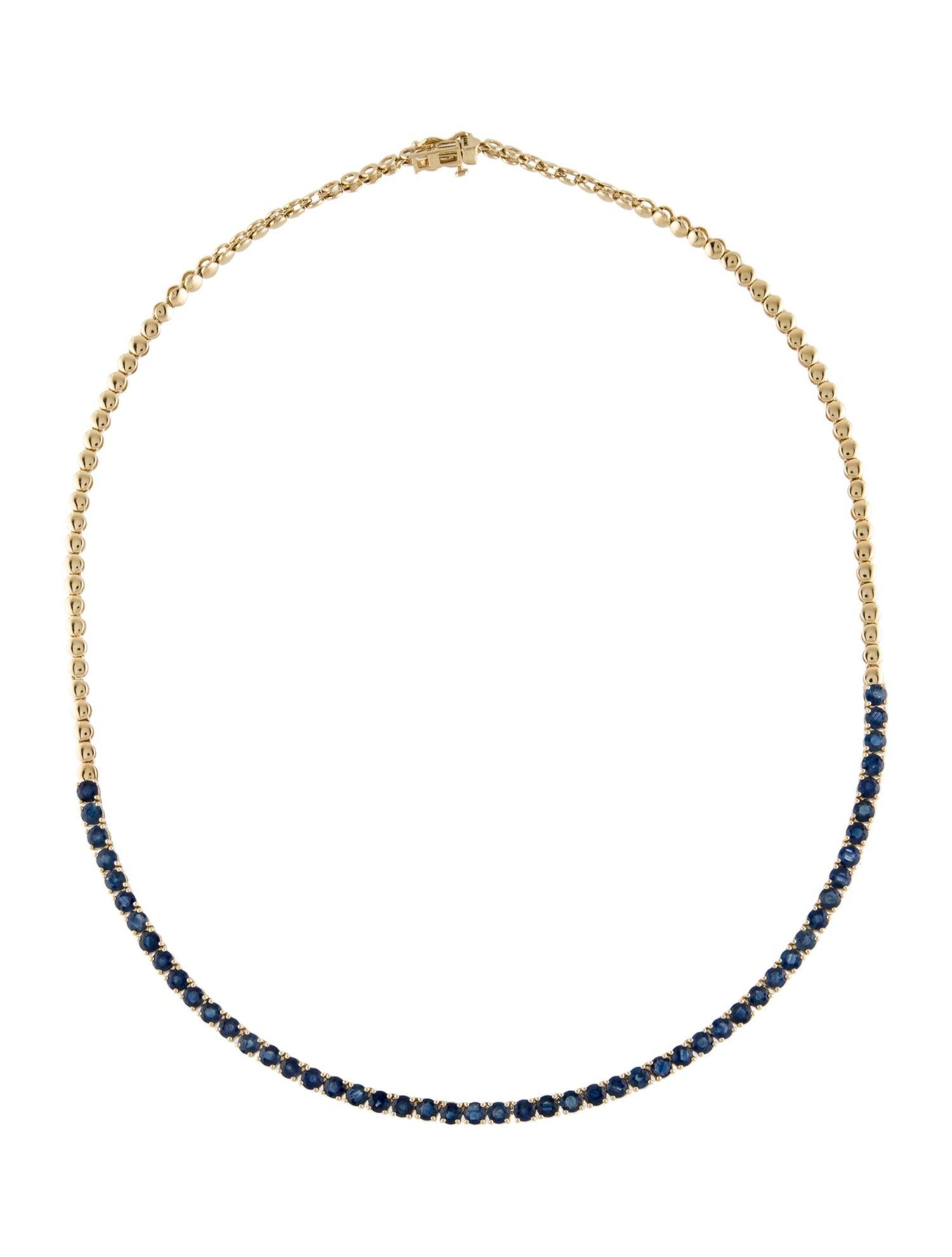 14K 10.20ctw Sapphire Station Necklace - Exquisite Gemstone Statement Piece In New Condition In Holtsville, NY