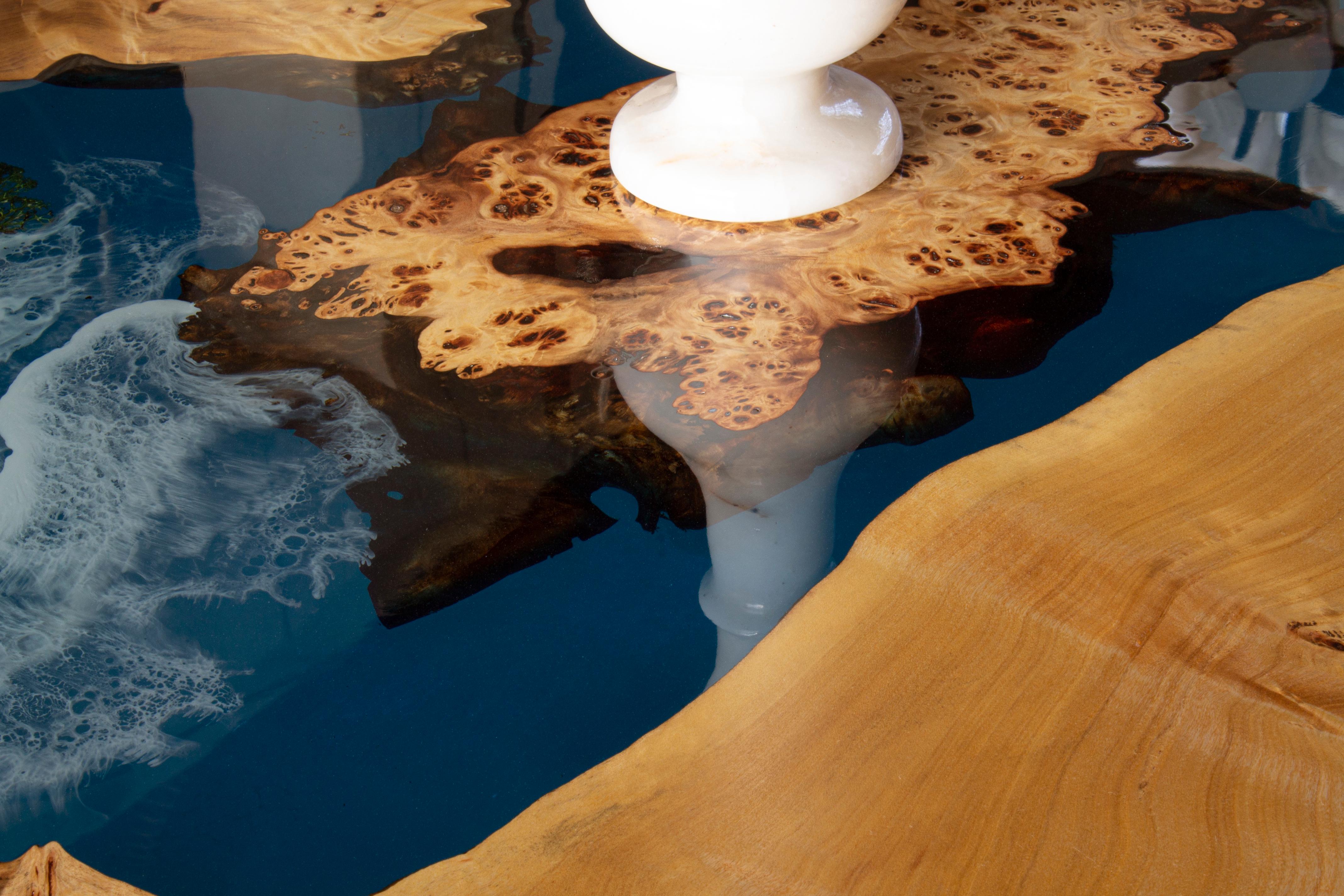 Ocean Epoxy Table - Custom Wood Dining Room Table - Customizable River Table In New Condition For Sale In İnegöl, TR