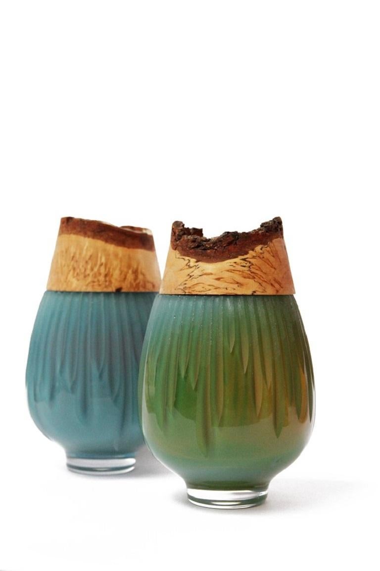Organic Modern Ocean Frida with Cuts Stacking Vessel, Pia Wüstenberg For Sale