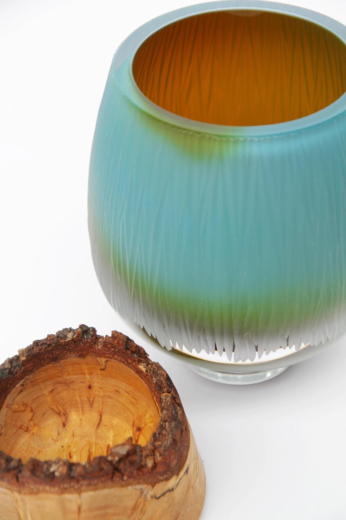Organic Modern Ocean Frida with Fine Cuts Stacking Vessel, Pia Wüstenberg For Sale
