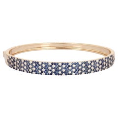 Ocean Glint 14K (or 18k upon request) Yellow Gold Multi Row Sapphire Bracelet
