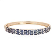 Pulsera Zafiro Varias Vueltas Oro Amarillo 14K Destello Oceánico