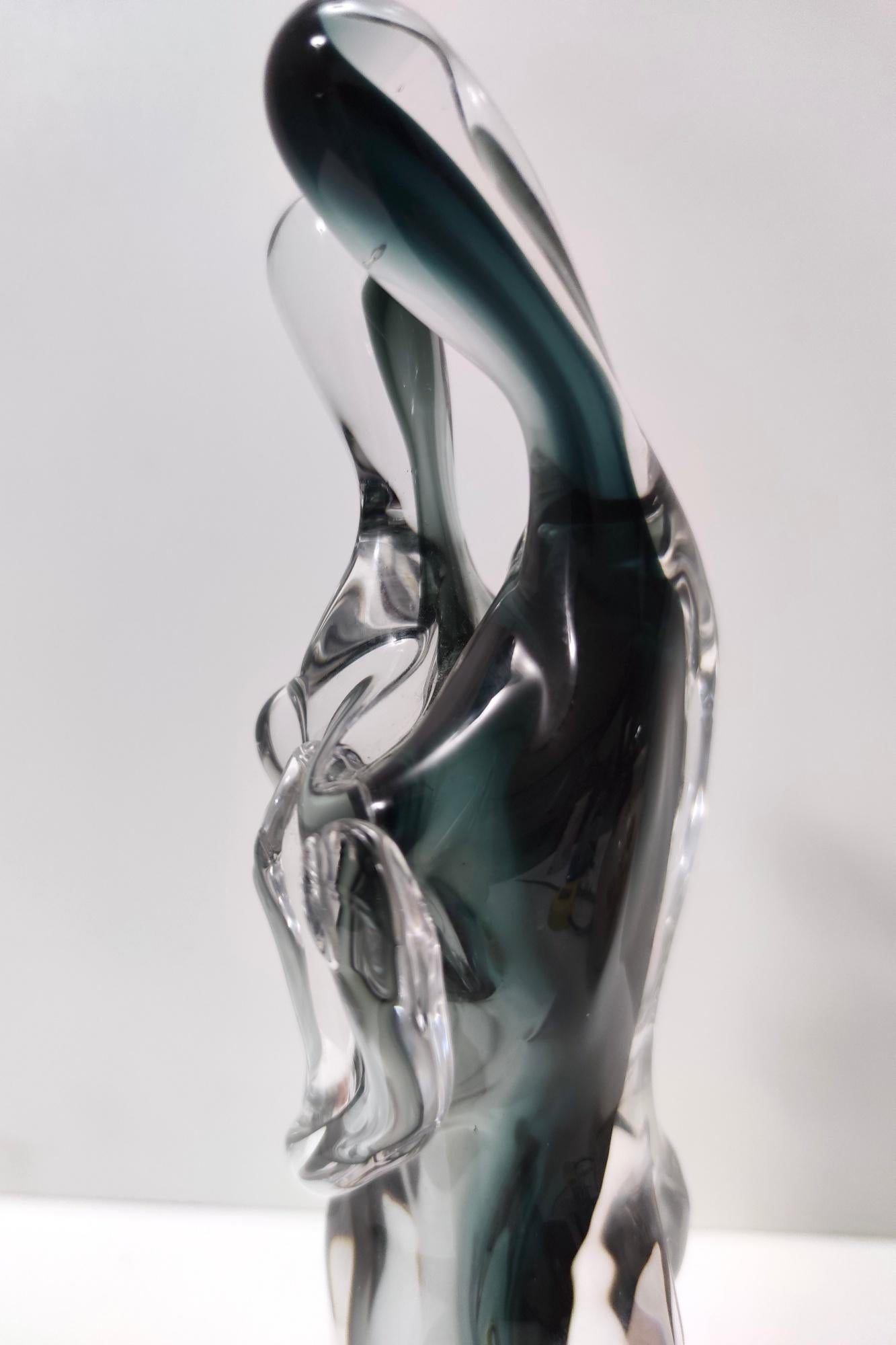 Ocean Green Murano Glass Decorative Item of Two Lovers Ascribable to Seguso 8