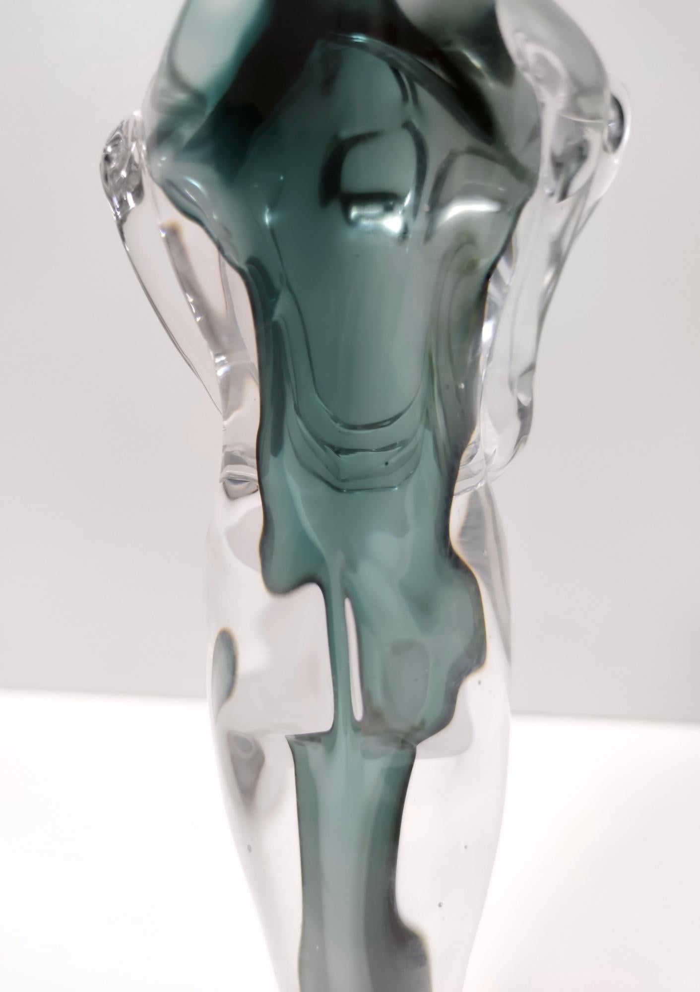 Ocean Green Murano Glass Decorative Item of Two Lovers Ascribable to Seguso 10