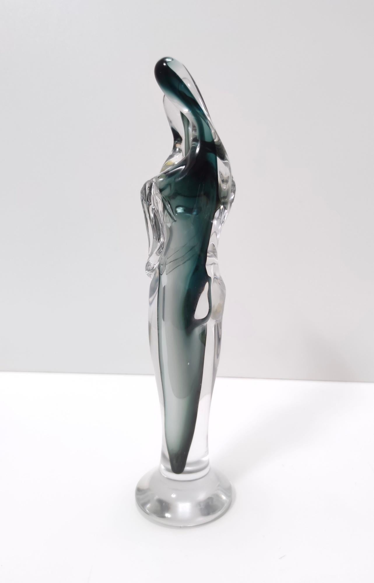 Ocean Green Murano Glass Decorative Item of Two Lovers Ascribable to Seguso 1
