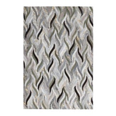 Tappeto d'ispirazione oceanica personalizzabile in pelle bovina Oliver Small