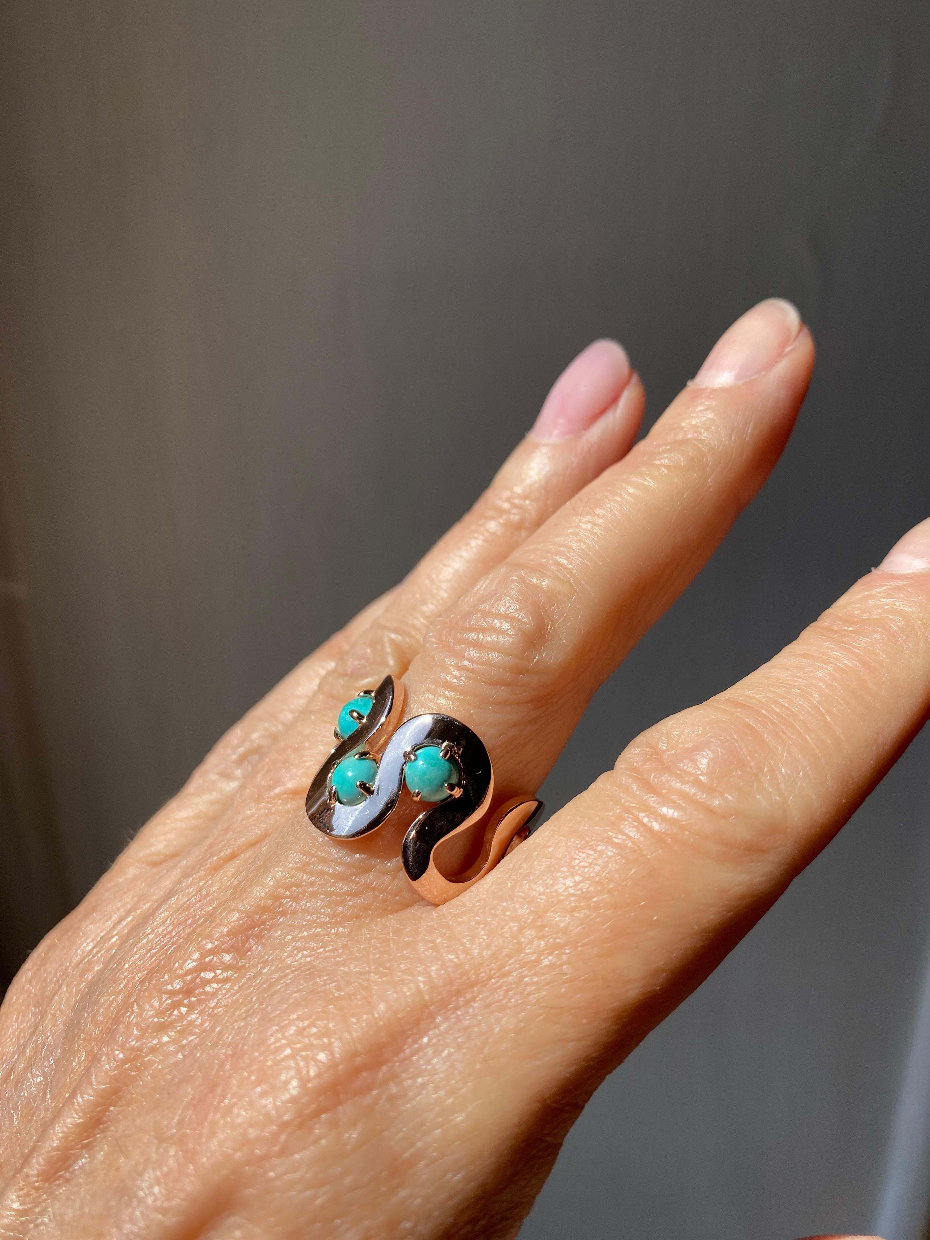 ocean wave turquoise ring