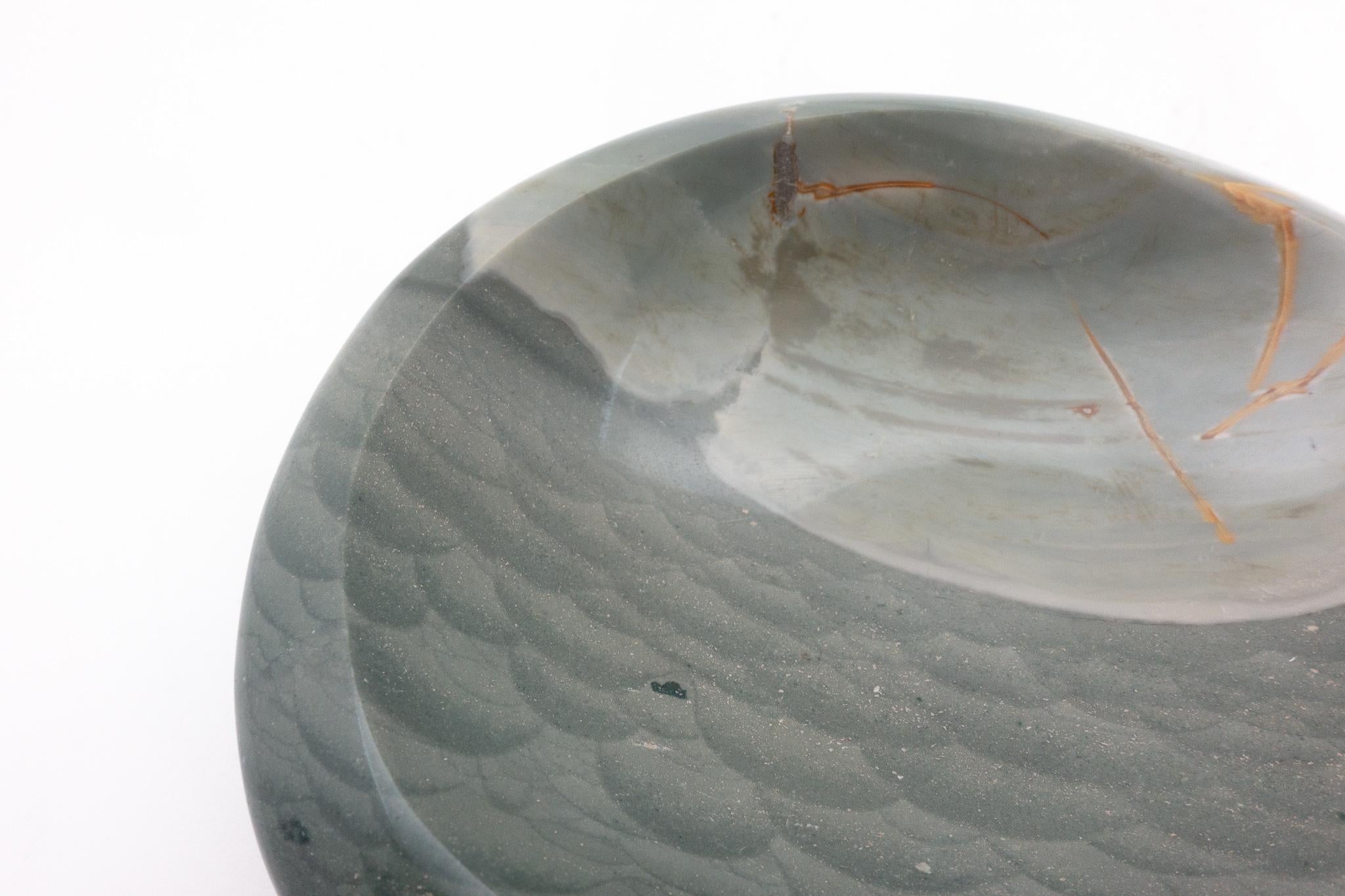 Contemporary Ocean Jasper Vide Poche Bowl Hand-Carved in Madagascar