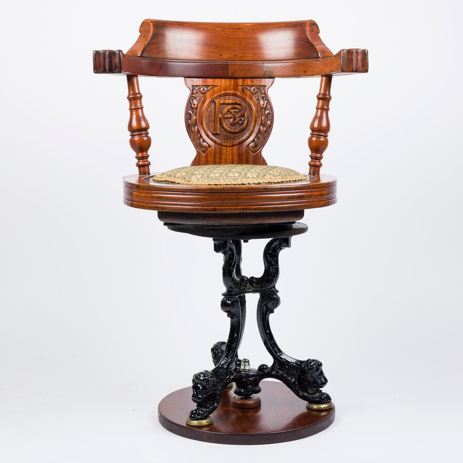 Brass Ocean liner saloon chair for P & O