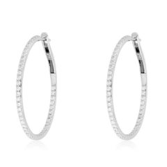 1.08ctw Full Cut Diamond 14K Gold Ocean Mist Hoop Earrings