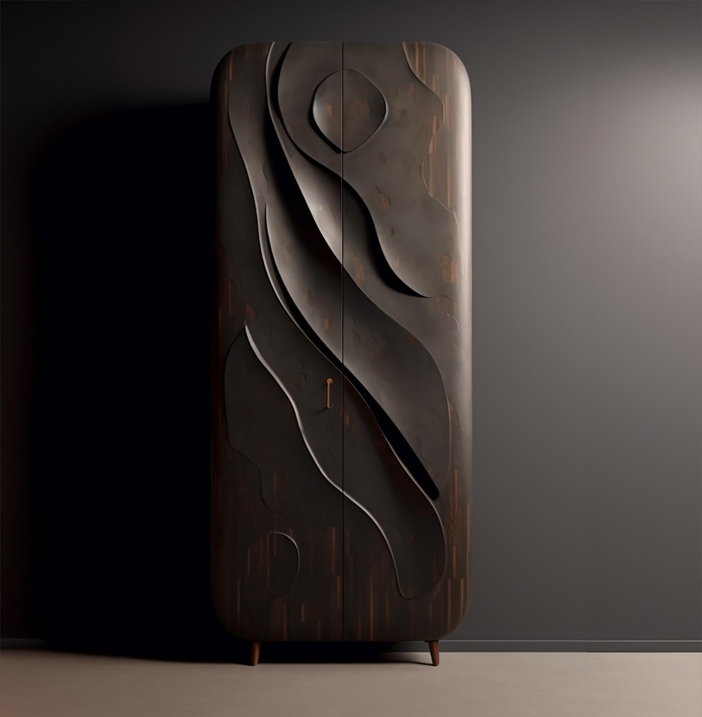 Italian Ocean Oak Sculptural cabinets For Sale