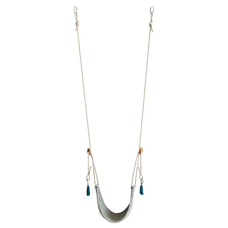 Ocean Saddle Swing Handmade Crochet Outdoor UV Protected Textile Hammock Seat For Sale