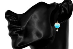 Ocean, sea themed Mother of Pearl Earrings with quartz briolettes
