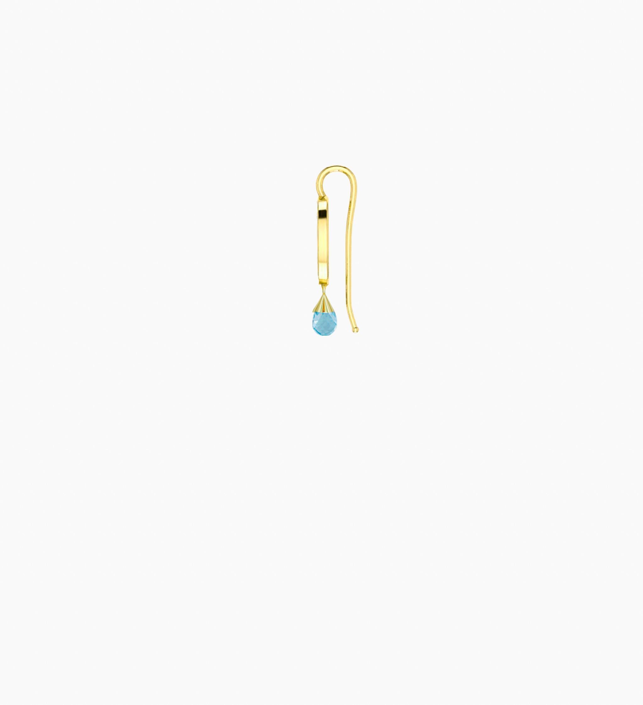 Pendants d'oreilles en nacre avec briolette en topaze sur le thème de l'océan Neuf - En vente à Istanbul, TR
