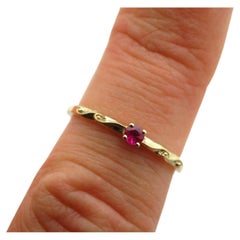 Ocean waves Ring 14KT Gold Rubin Stapelring
