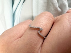 Ocean waves Ring 14KT Weißgold Diamantring mit Wellenschliff und Surf- und Fischerei- Meeresring