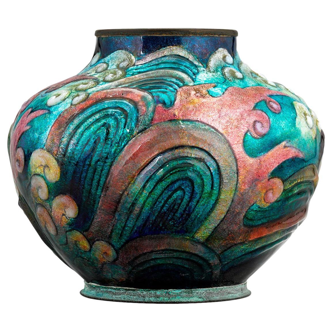 Ocean Waves Vase by Camille Fauré