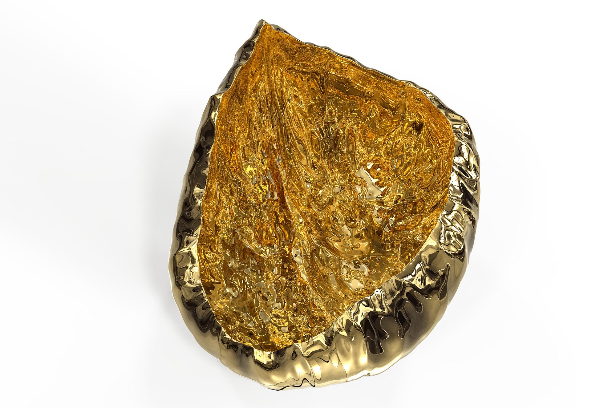 Oceana Bowl Gold Resin Sculpture 1