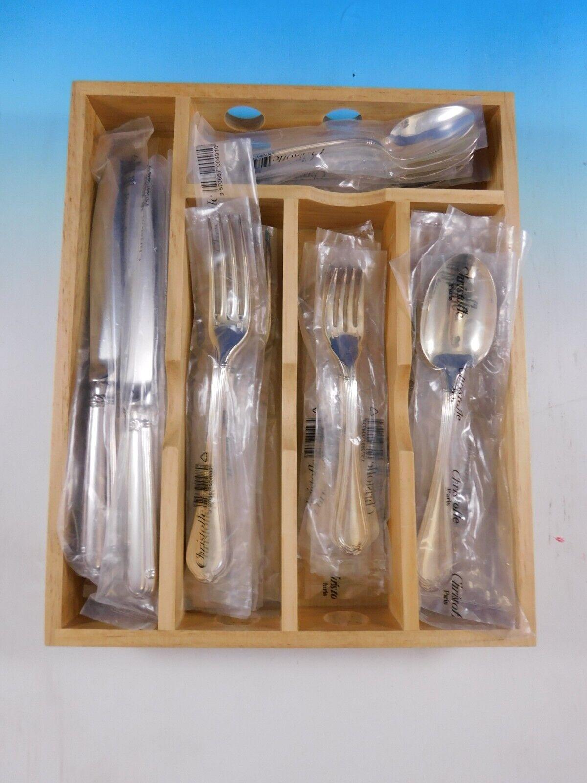 Silver Plate Oceana by Christofle France Silverplated Flatware Set 6 Service 30 pcs Dinner FS For Sale