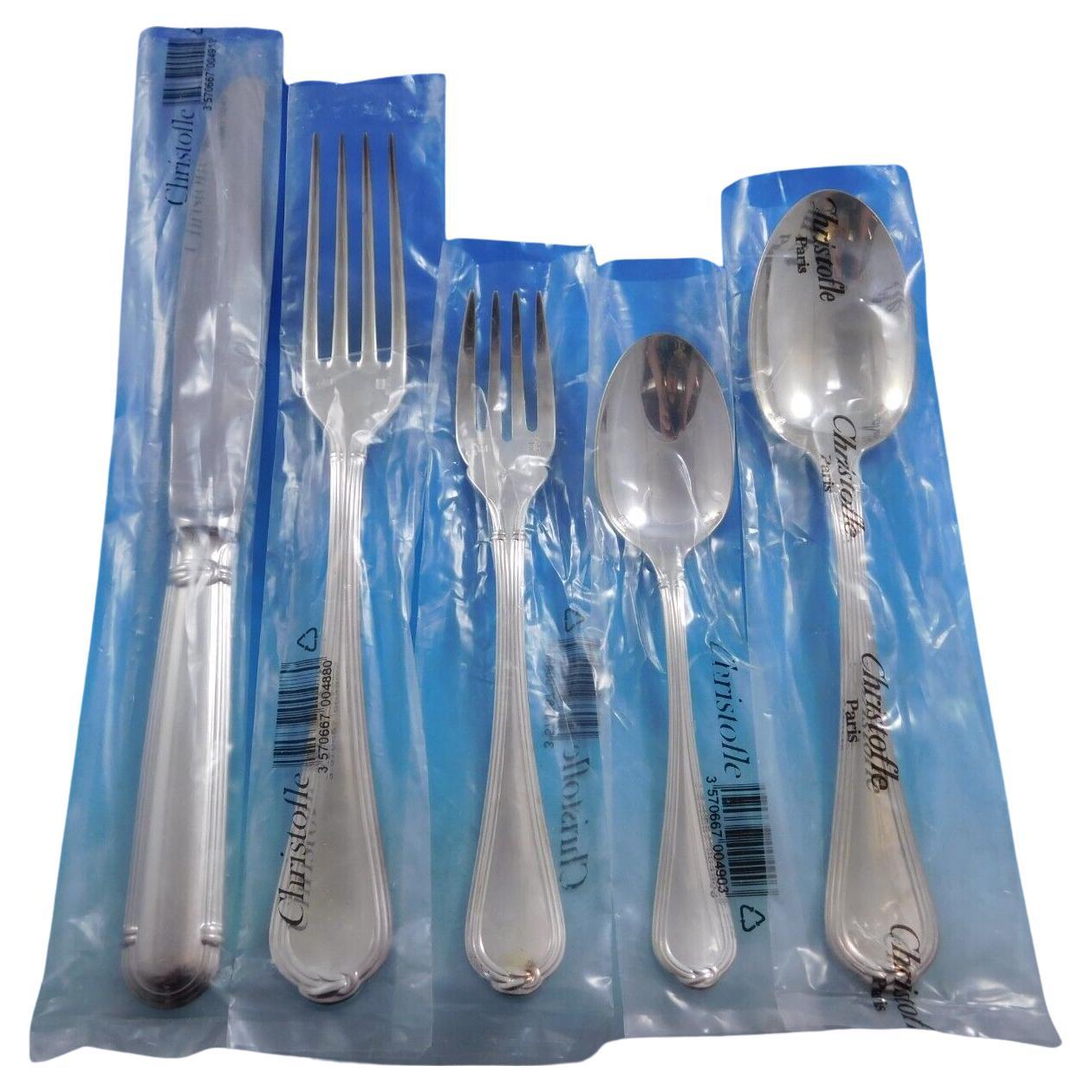 Oceana by Christofle France Silverplated Flatware Set 6 Service 30 pcs Dinner FS For Sale