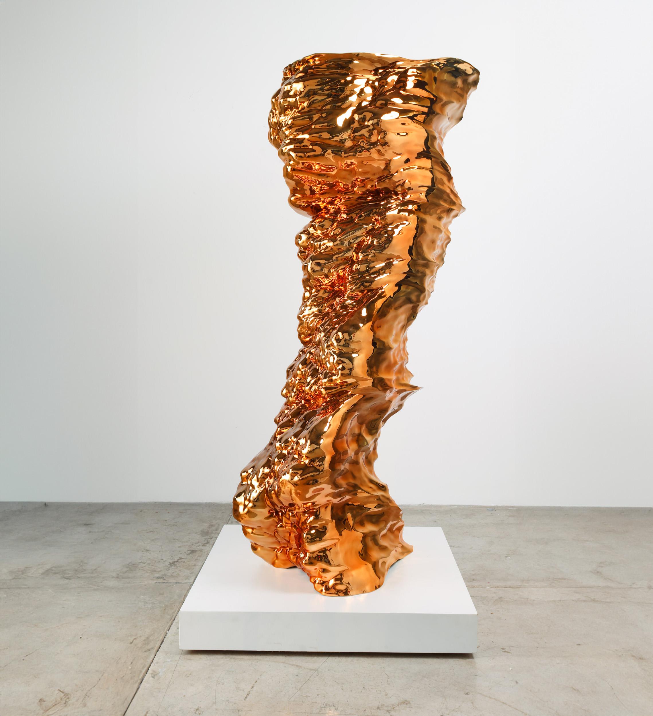 Scultura Oceana Eversus Oro Cromo in vendita 5