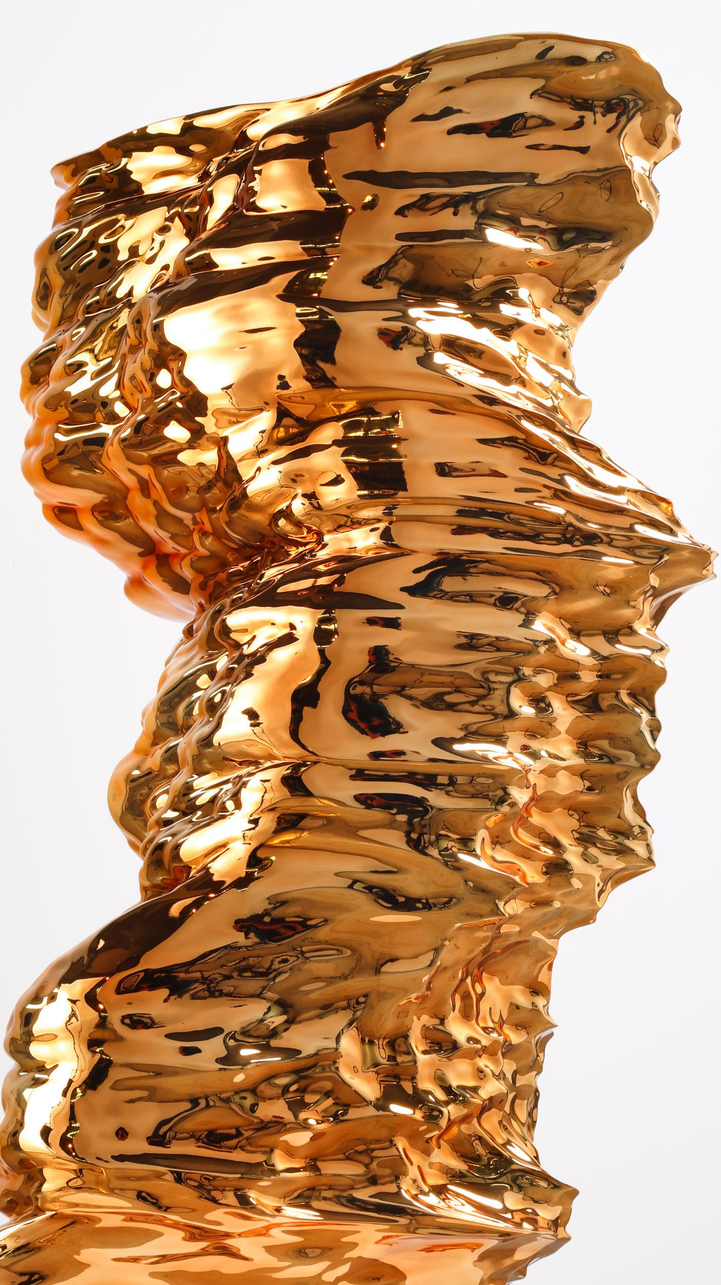 Oceana Eversus Sculpture Chrome Gold In New Condition For Sale In San Jose del Cabo, BCS