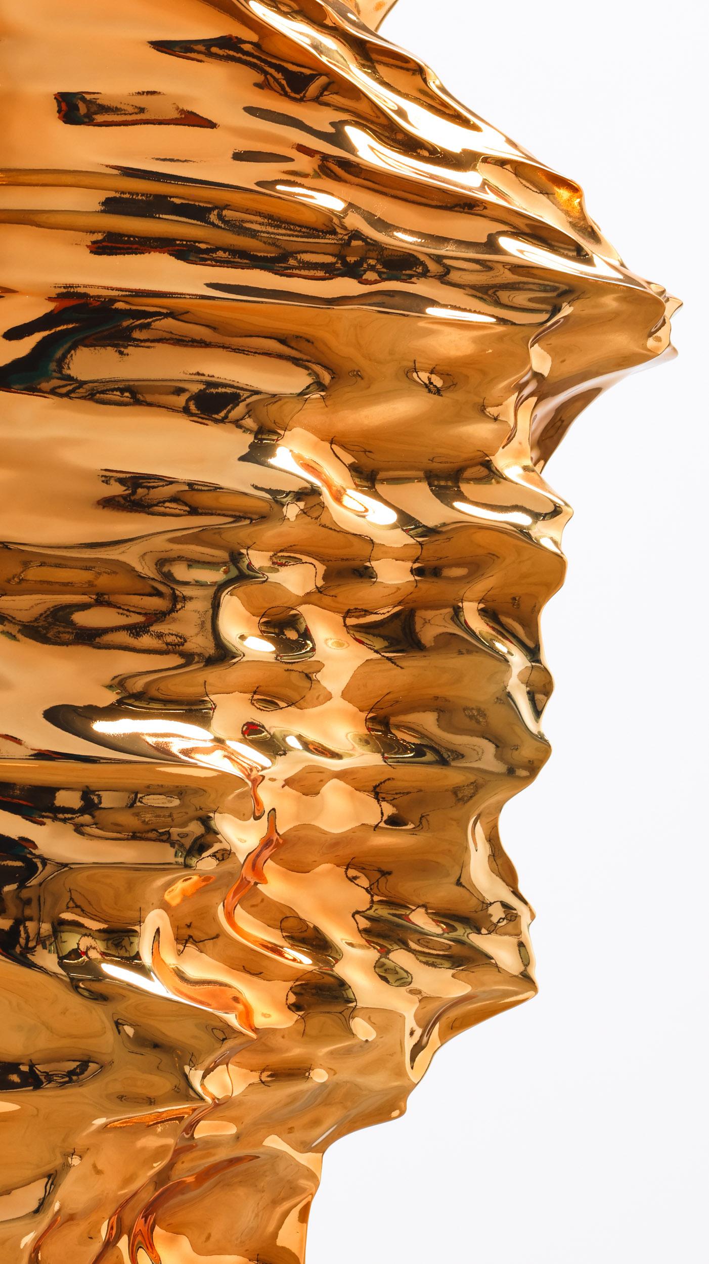 XXI secolo e contemporaneo Scultura Oceana Eversus Oro Cromo in vendita