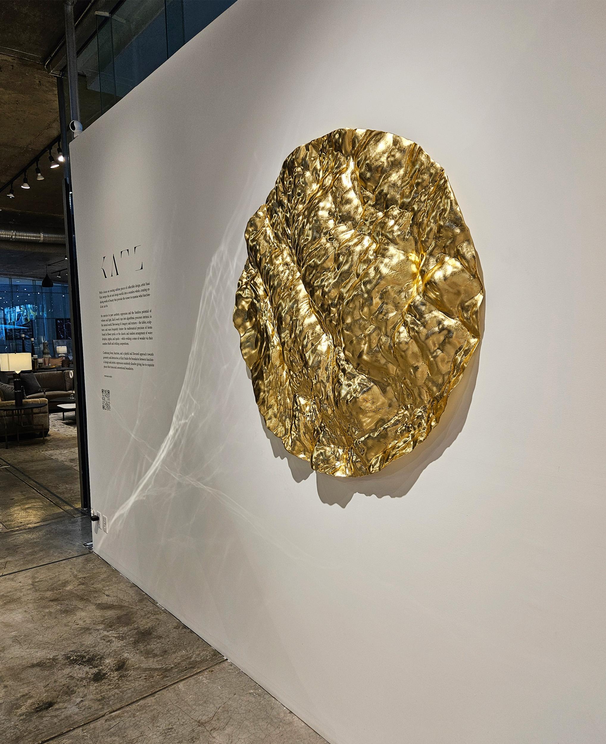XXIe siècle et contemporain Panneau Oceana feuille d'or doré en vente