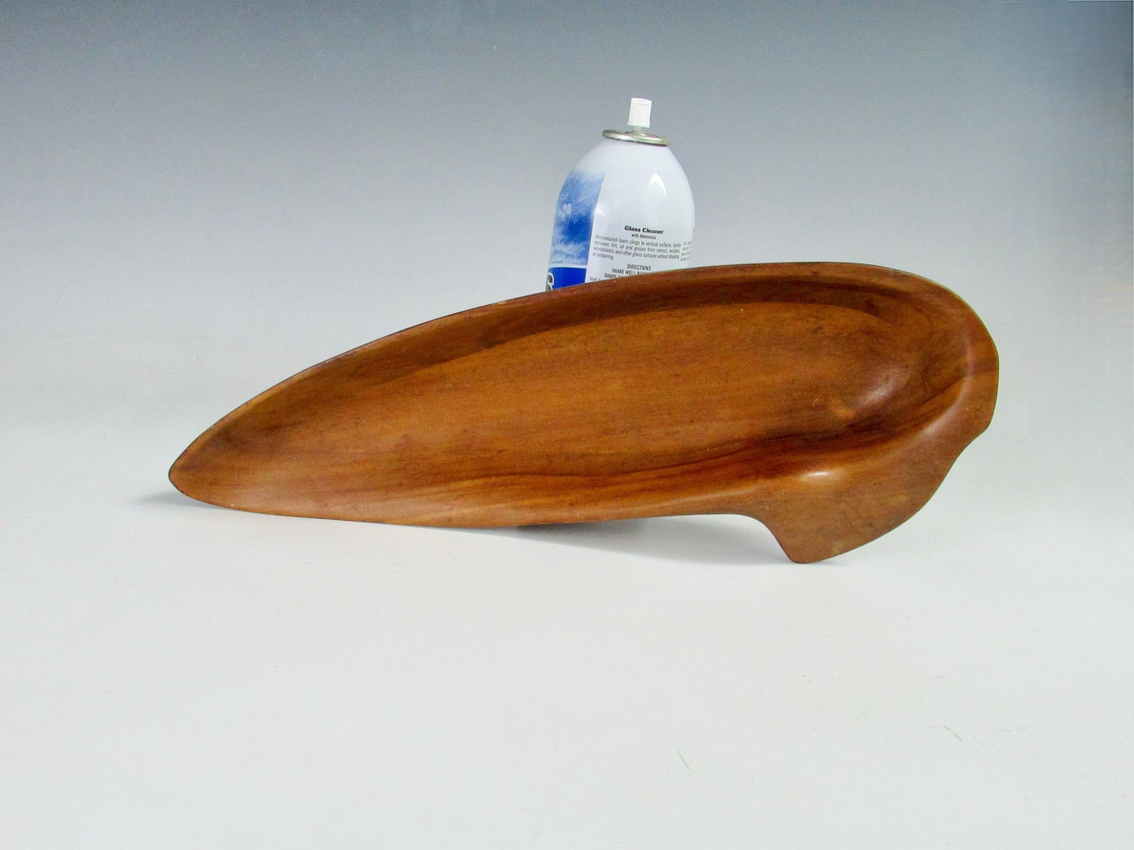 Oceana wood bowl branded Russel Wright retains early original Klise paper label For Sale 2