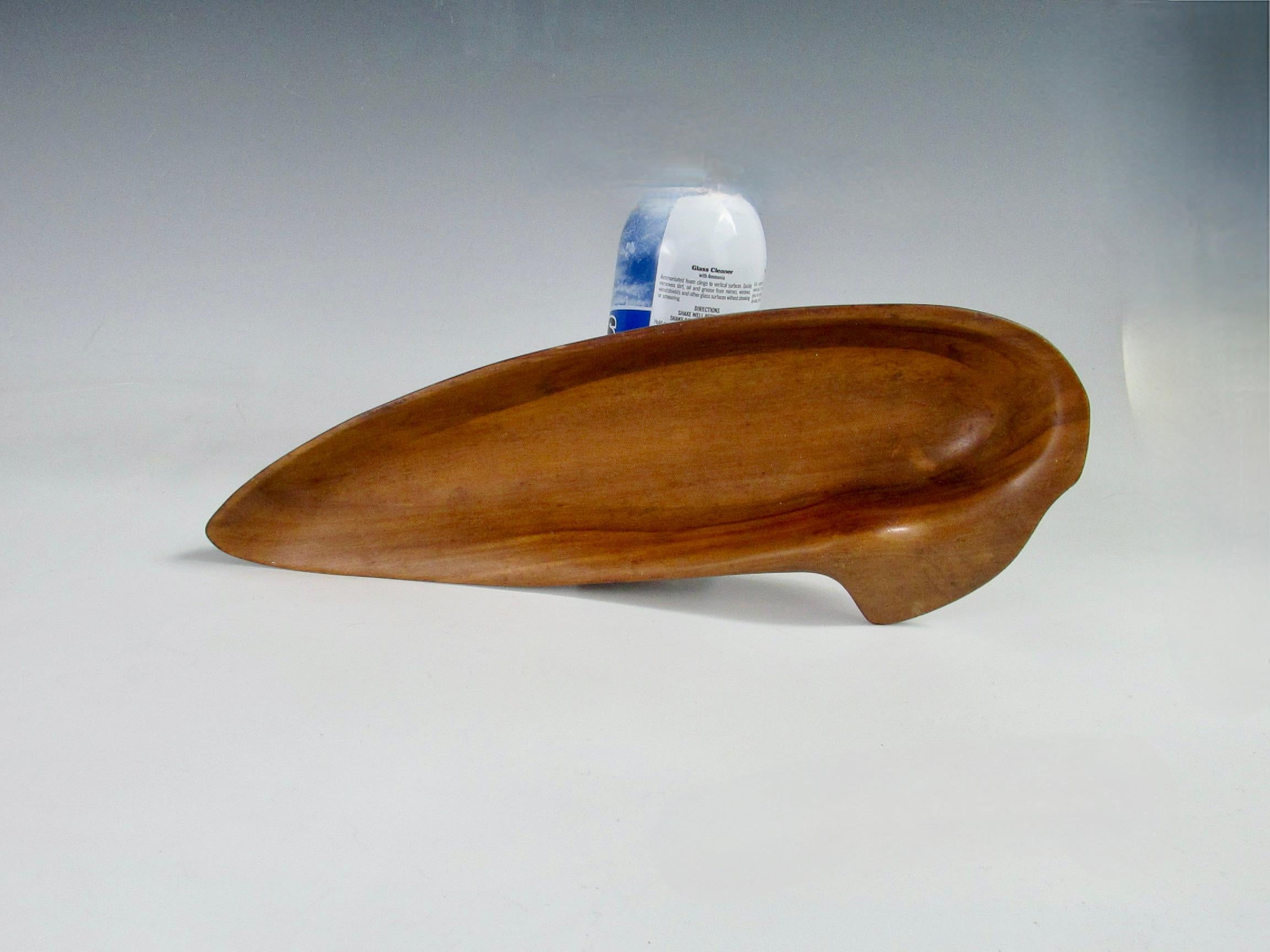  Oceana wood bowl branded Russel Wright retains early original Klise paper label For Sale 1