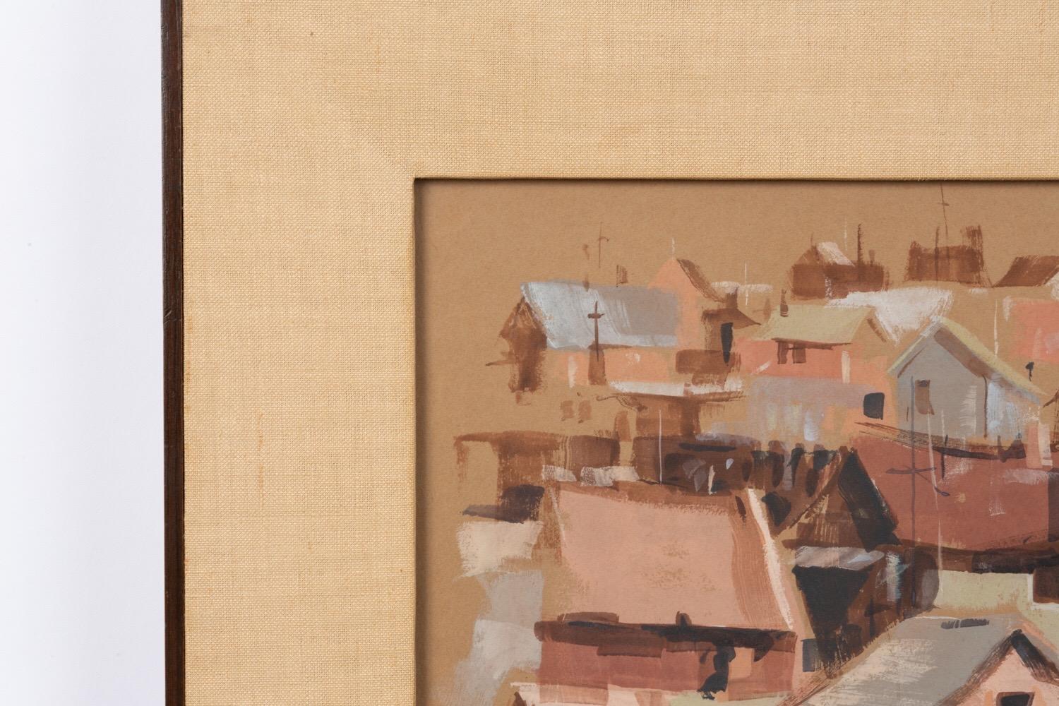 Oceanfront Townscape Painting by Stan Davis For Sale at 1stDibs