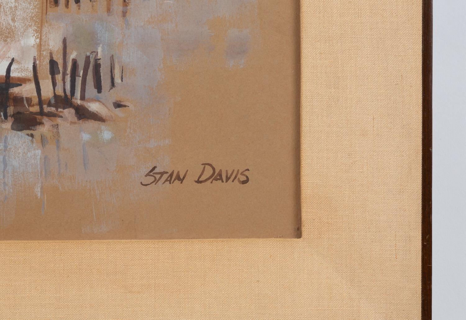 Oceanfront Townscape Painting by Stan Davis For Sale at 1stDibs