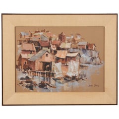 Oceanfront Townscape Painting by Stan Davis