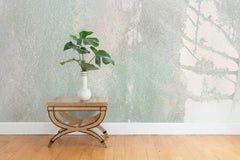 Oceania Cove Wallpaper or Wall Mural in Matte Moss Green with Blue and Pink