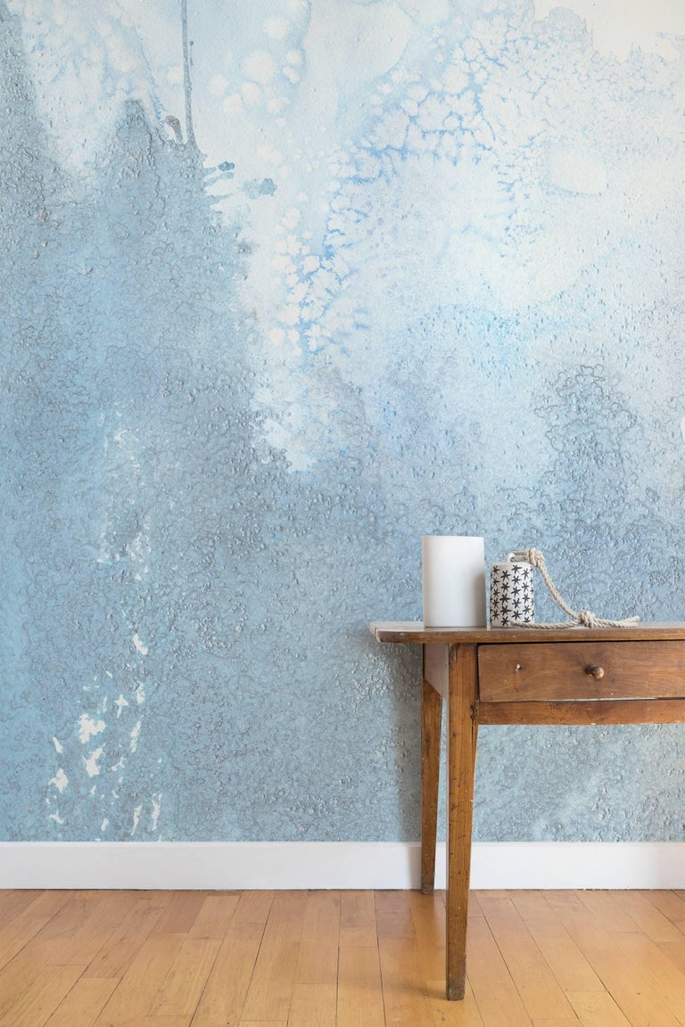 Oceania Shoal Wallpaper or Wall Mural in Matte Light Blue For Sale at
