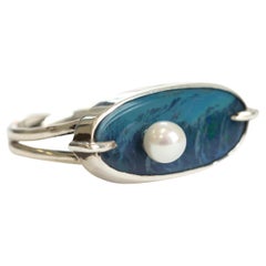Blue Opal Doublet Ring