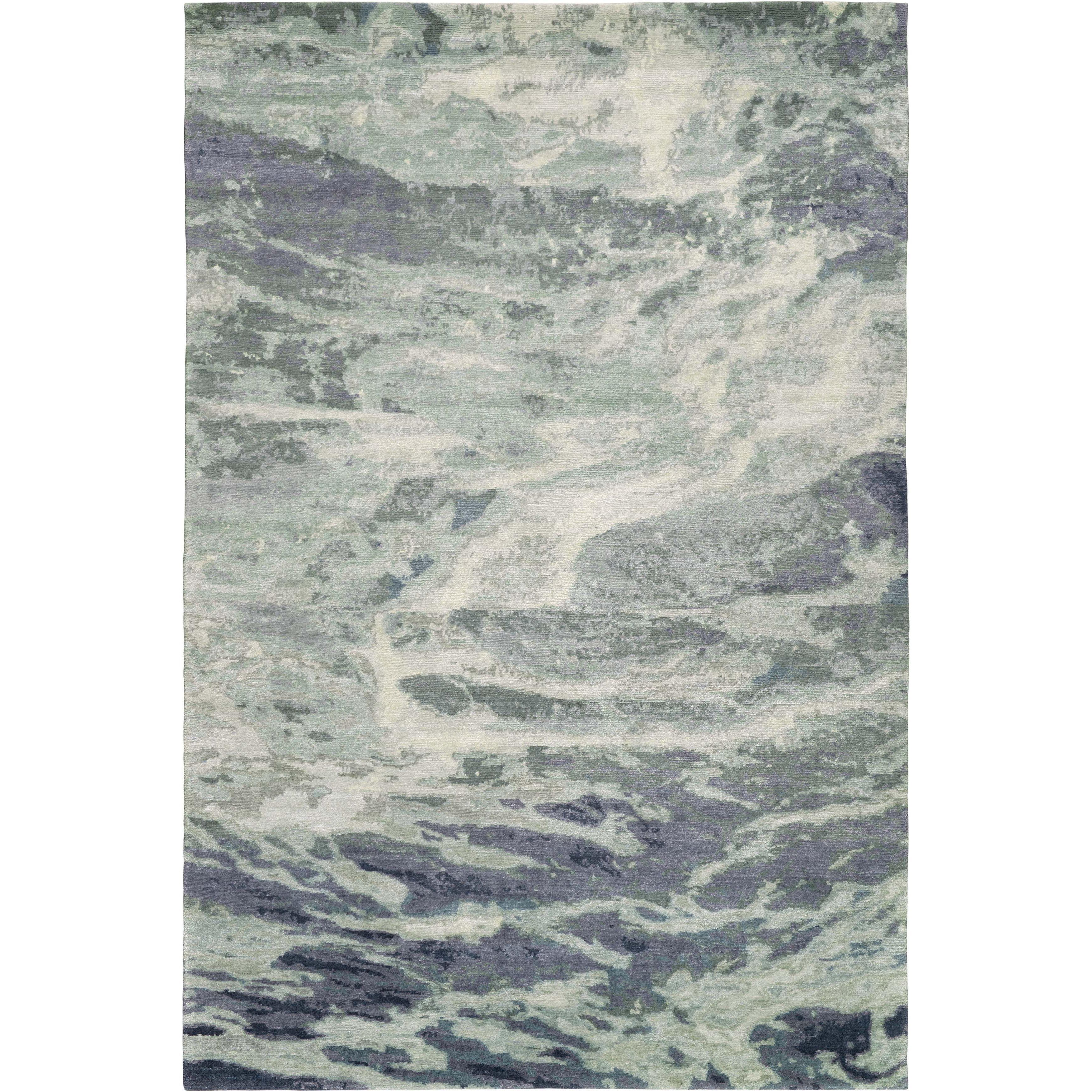 Ozeanischer handgefertigter 10x8-Teppich aus Wolle von The Teppich Company