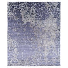 Oceanic Abstract Modern Aquarium Ink Silk Handmade Area Rug by Joseph Carini