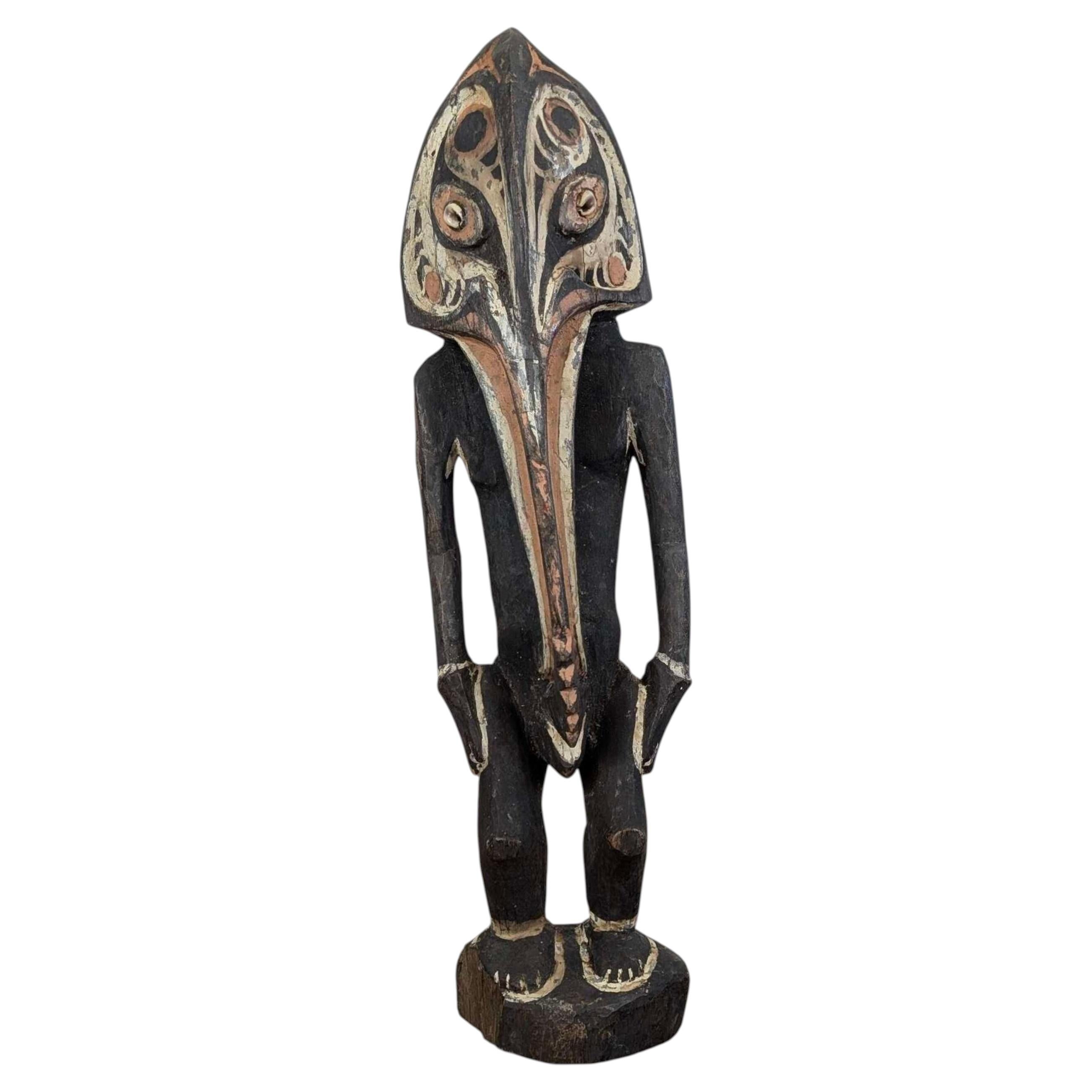 Oceanic Ancestral Figure with Shell Inlay, Middle Sepik Region, Papua New Guinea