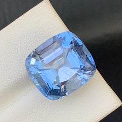 Gema de aguamarina azul oceánico con tallado en cojín para anillos y colgantes, 16 mm