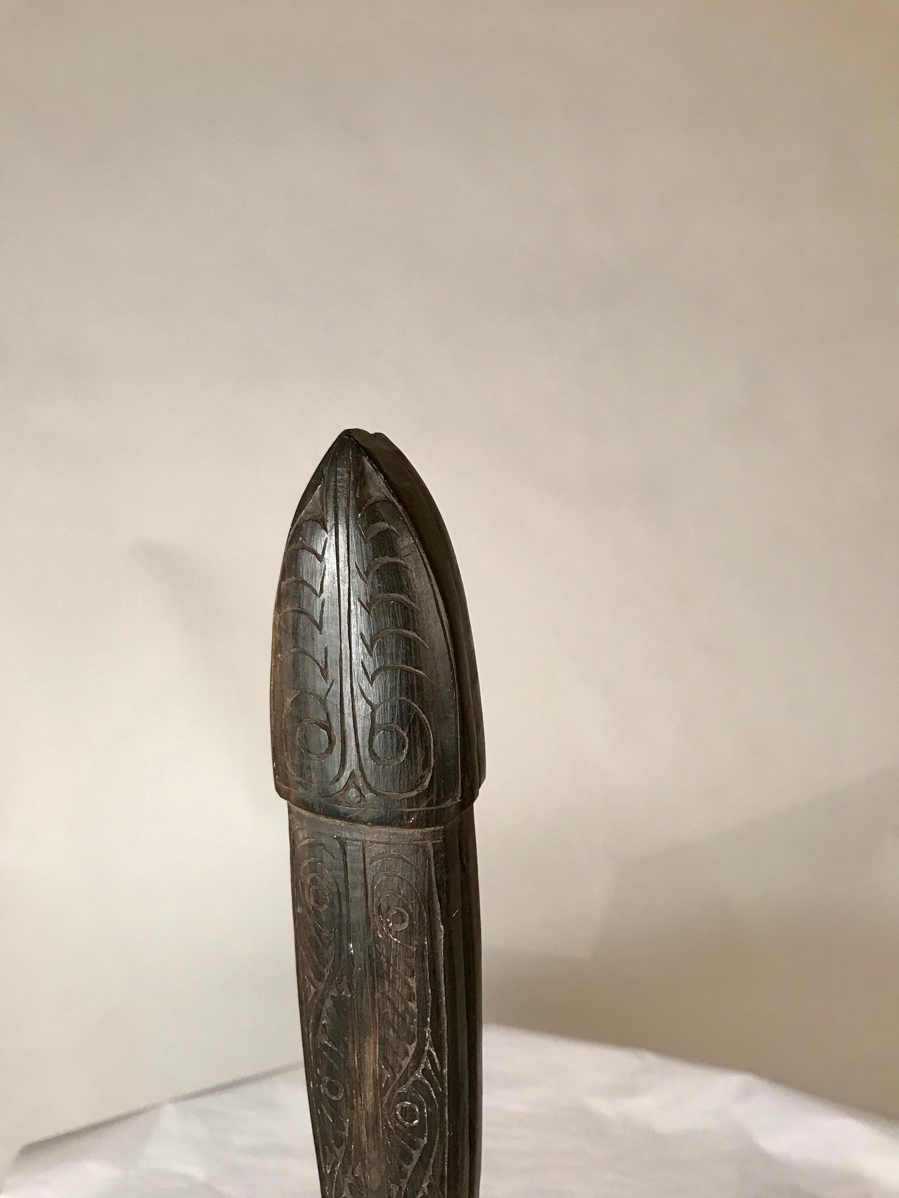 Oceanic Carved Hardwood Lime Spatula, Papua New Guinea For Sale 7