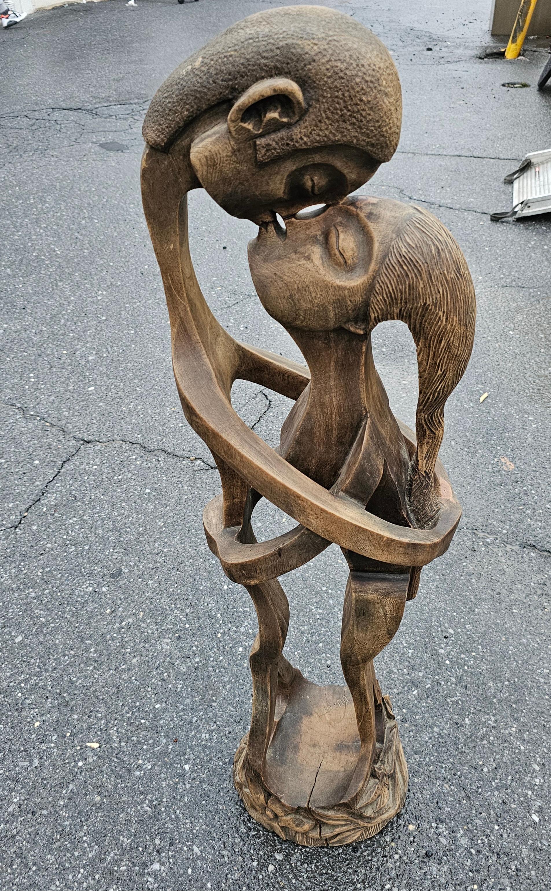 Oceanic Carved Wood Figure Of Two Lovers For Sale 3