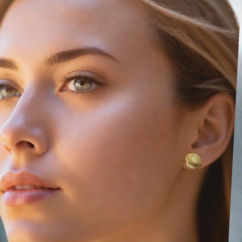 Women's Oceanic Elegance with 14k Yellow Gold Shell Clip-On Earrings For Sale